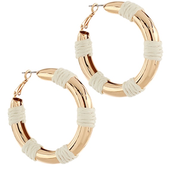 Bold & Wrapped Raffia Station Hoops - Picture 8 of 8